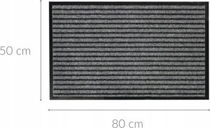 Douceur d`Interieur Prostokątna mata pod drzwi, szare pasy, antykurzowa 2