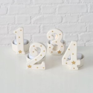 Boltze Home Świeczniki adwentowe z cyframi NUMERO 2