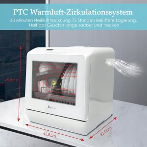 Zmywarka Singlehomie DEDW-Q01 Mini zmywarka do naczyń 6 programów 5L wolnostojąca 4