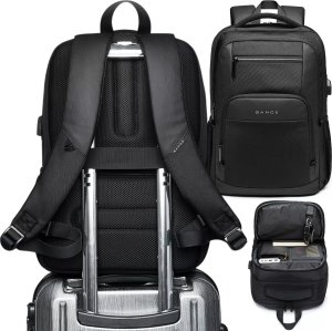 Plecak Bange Plecak wodoodporny Bange na laptopa 15.6" miejski podróżny 45x30x16 cm do pracy samolotu męski damski z portem USB Czarny 1