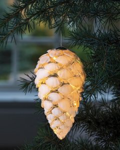 Dekoracja świąteczna Sirius Sirius Celina Cone, H15cm, snowwhite 1