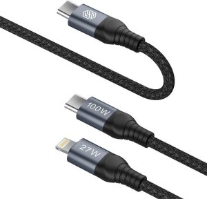 Nillkin Kabel Nillkin Data Cable DualPower 2w1 USB-C PD 3.0 100W, Lightning PD 27W black 2