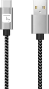Kabel USB Techly USB-A - USB-C 0.5 m Czarno-szary (369984) 2