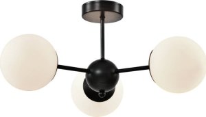 Lampa wisząca Candellux Calari lampa wisząca czarny 3x40W E14 klosz biały 33-37459 1