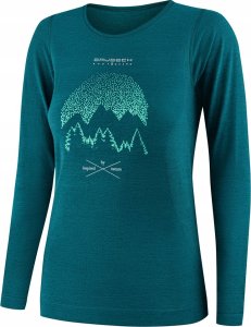 Brubeck LS1415W Koszulka damska z długim rękawem OUTDOOR WOOL PRO zielony M - GÓRY 13 4