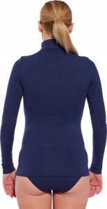 Brubeck LS1627W Koszulka damska z golfem COMFORT MERINO granatowy S 3