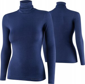 Brubeck LS1627W Koszulka damska z golfem COMFORT MERINO granatowy S 7