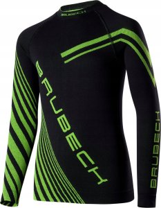 Brubeck KP1028J Komplet bielizny piłkarskiej z czapką DRY JUNIOR czarny/neonowy 128/134 2