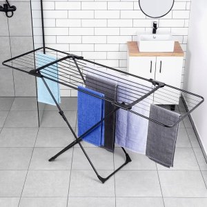 Suszarka na pranie Vilde Suszarka na Pranie Metalowa Czarna Rozsuwana XXL Solidna VILDE 108-182 cm 3