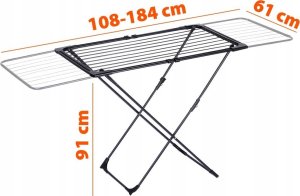 Suszarka na pranie Vilde Suszarka na Pranie Metalowa Czarna Rozsuwana XXL Solidna VILDE 108-182 cm 5