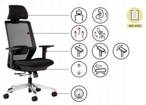 Bemondi Ergonomiczny fotel biurowy SPECTRUM czarny 4