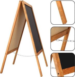 Springos Potykacz drewniany, tablica kredowa 100x60 cm dwustronny UNIWERSALNY 12