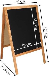 Springos Potykacz drewniany, tablica kredowa 100x60 cm dwustronny UNIWERSALNY 19