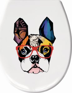 Kleine Wolke Kleine Wolke Henry Deska sedesowa WC duroplast 37x45 cm wolnoopadająca wzór pies pop art 1