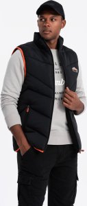 Ombre Pikowany męski bezrękawnik z neonowymi akcentami  czarny V4 OM-JAVJ-0210 L/XL 1