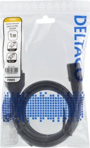 Kabel zasilający Deltaco Extension cord IEC C15, IEC C14, 1m, black 2