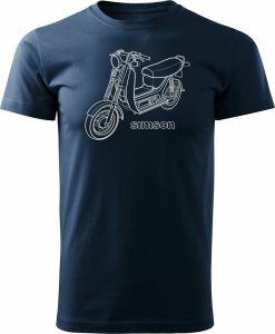 Topslang Koszulka motocyklowa z motocyklem Simson skuter SR50 męska granatowa REGULAR M 1