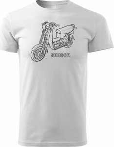 Topslang Koszulka motocyklowa z motocyklem Simson skuter SR50 męska biała REGULAR S 1