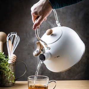 KingHoff CZAJNIK 2,5L Z GWIZDKIEM KINGHOFF KH-1860 BIAŁY 2