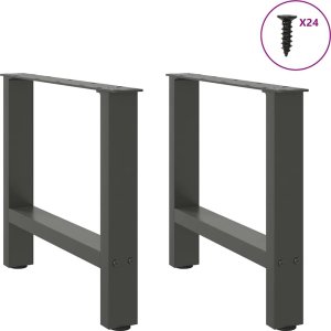 vidaXL vidaXL Nogi do stolika kawowego, antracyt, 2 szt., 50x(42-43) cm, stal 3