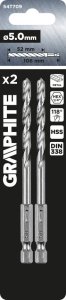 Wiertło Graphite Wiertło do metalu Hex 5.0 mm, 2 szt. 2