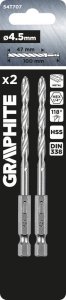 Wiertło Graphite Wiertło do metalu Hex 4.5 mm, 2 szt. 2