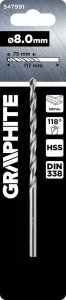 Wiertło Graphite do metalu HSS, DIN 338, 8 mm (54T991) 2