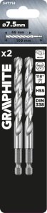 Wiertło Graphite Wiertło do metalu Hex 7.5 mm, 2 szt. 2