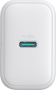 Ładowarka Joyroom Ładowarka Joyroom JR-TCF24 sieciowa USB-C PD 30W QC SFC - biała + kabel USB-C 1m 5