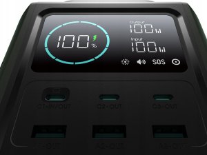 Joyroom Powerbank Joyroom JR-PBF10 75000mAh 100W 3x USB-C 3x USB-A ze składaną latarką i rączką - zielony 5