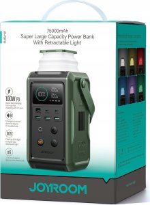 Joyroom Powerbank Joyroom JR-PBF10 75000mAh 100W 3x USB-C 3x USB-A ze składaną latarką i rączką - zielony 7