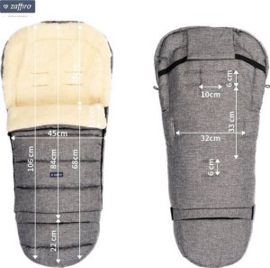 Zaffiro Zaffiro - Śpiwór do wózka iGrow 2.0 Wełna + Granatowy U 4