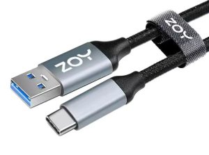 Kabel USB ZOY USB-A - USB-C 2 m Czarno-srebrny (ZCAC2) 2