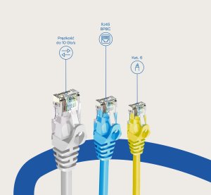 ZOY Kabel Sieciowy Ethernet Cat. 6 UTP CCA Szary 0,5m ZCR05G 2