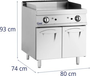 Royal Catering Grill płyta grillowa gładka z szafką na gaz propan / LPG / ziemny 12 kW Grill płyta grillowa gładka z szafką na gaz propan / LPG / ziemny 12 kW 6