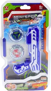 LeanToys Zestaw Pistolet Wyrzutnia 2 Metalowe Krążki Niebieski Światła 3