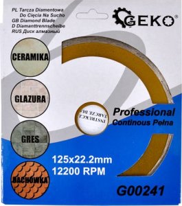 Geko Tarcza diam.125mm Pełna GEKO PROFI (100) 4