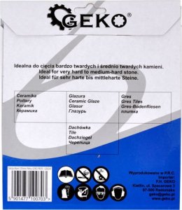 Geko Tarcza diam.125mm Pełna GEKO PROFI (100) 5