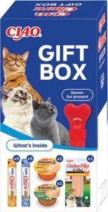 Inaba Foods INABA Cat Ciao Giftbox - Prezent świąteczny dla kota 13 przekąsek + łyżeczka 1
