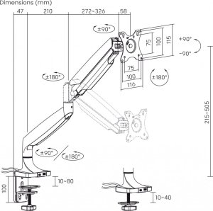Art Uchwyt biurkowy 17" - 45" (L-35GD) 4
