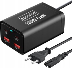 Ładowarka Zenwire Ładowarka Sieciowa Zasilacz 100W Kostka GaN III Kabel AC 2x USB-C 65W 2x USB-A Zenwire YMS-608 1