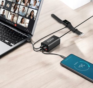 Ładowarka Zenwire Ładowarka Sieciowa Zasilacz 100W Kostka GaN III Kabel AC 2x USB-C 65W 2x USB-A Zenwire YMS-608 2