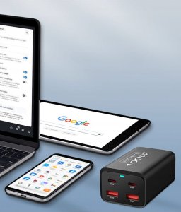 Ładowarka Zenwire Ładowarka Sieciowa Zasilacz 100W Kostka GaN III Kabel AC 2x USB-C 65W 2x USB-A Zenwire YMS-608 5