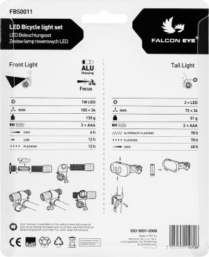 Falcon Eye Zestaw lamp rowerowych, JOYRIDE, bateryjne (3x AAA / 3x AAA), zestaw (2x uchwyt) (FBS0011) 6