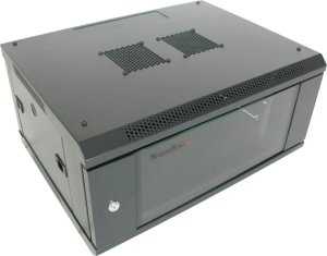 Szafa XtendLan XtendLan 19" nástěnný rozvaděč 4U 600x450, nosnost 60 kg, skleněné dveře, svařovaný, černý 1