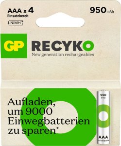 GP 1x4 GP ReCyko NiMH Battery AAA 950mAH, ready to use 2