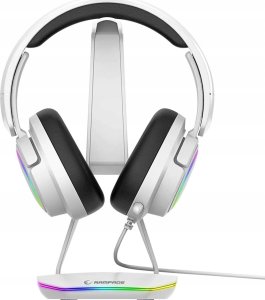 Rampage Tower T14 Stojak na słuchawki, gamingowy RGB, hub 2x USB, biały 2