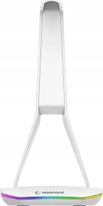 Rampage Tower T14 Stojak na słuchawki, gamingowy RGB, hub 2x USB, biały 3