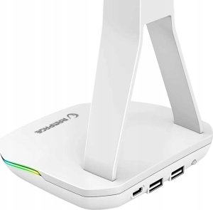 Rampage Tower T14 Stojak na słuchawki, gamingowy RGB, hub 2x USB, biały 4