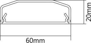 Organizer Cabletech Listwa maskująca plastikowa biała 60x20x750mm 2